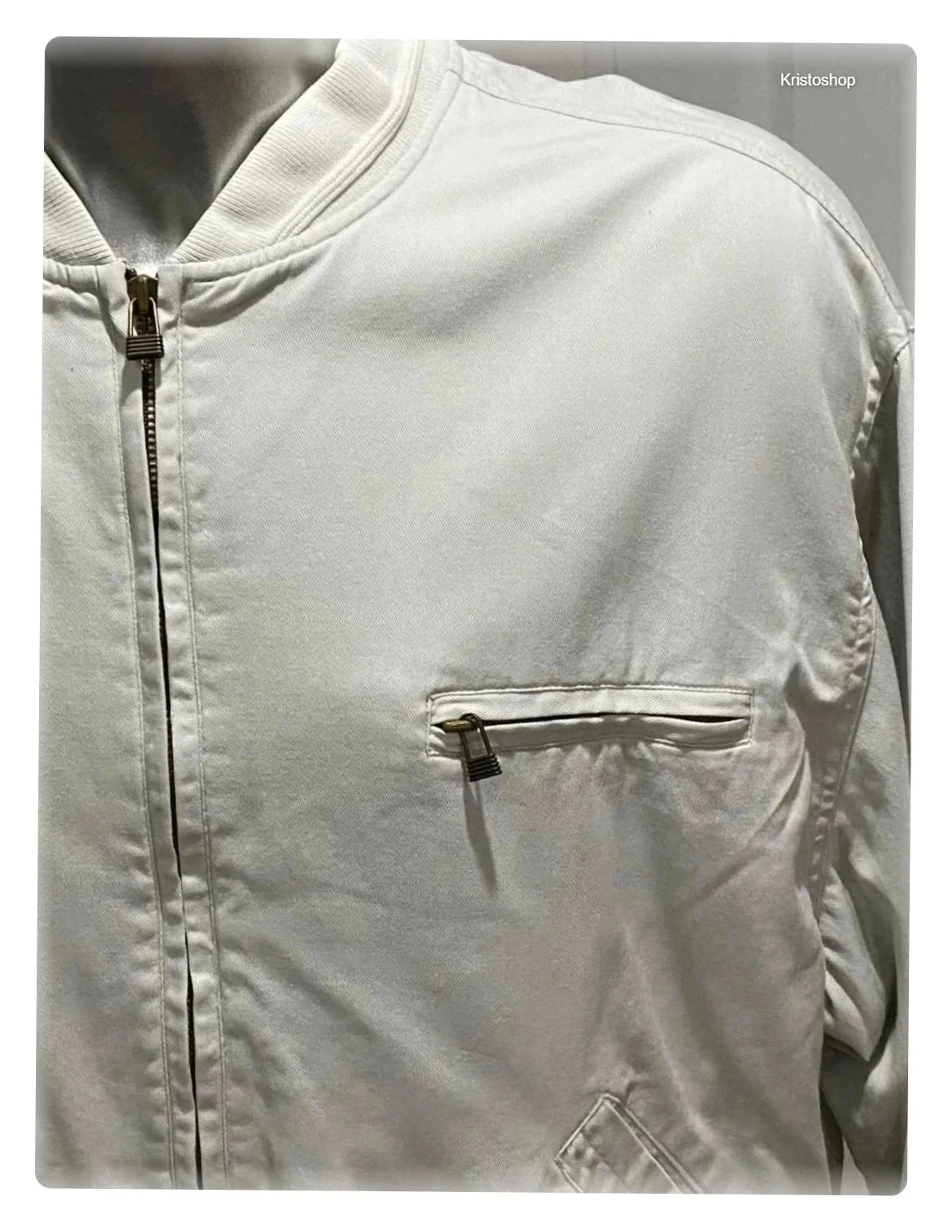 Chaqueta retro Camaieu Harrington beige Talla L Vintage 90s – photo 6